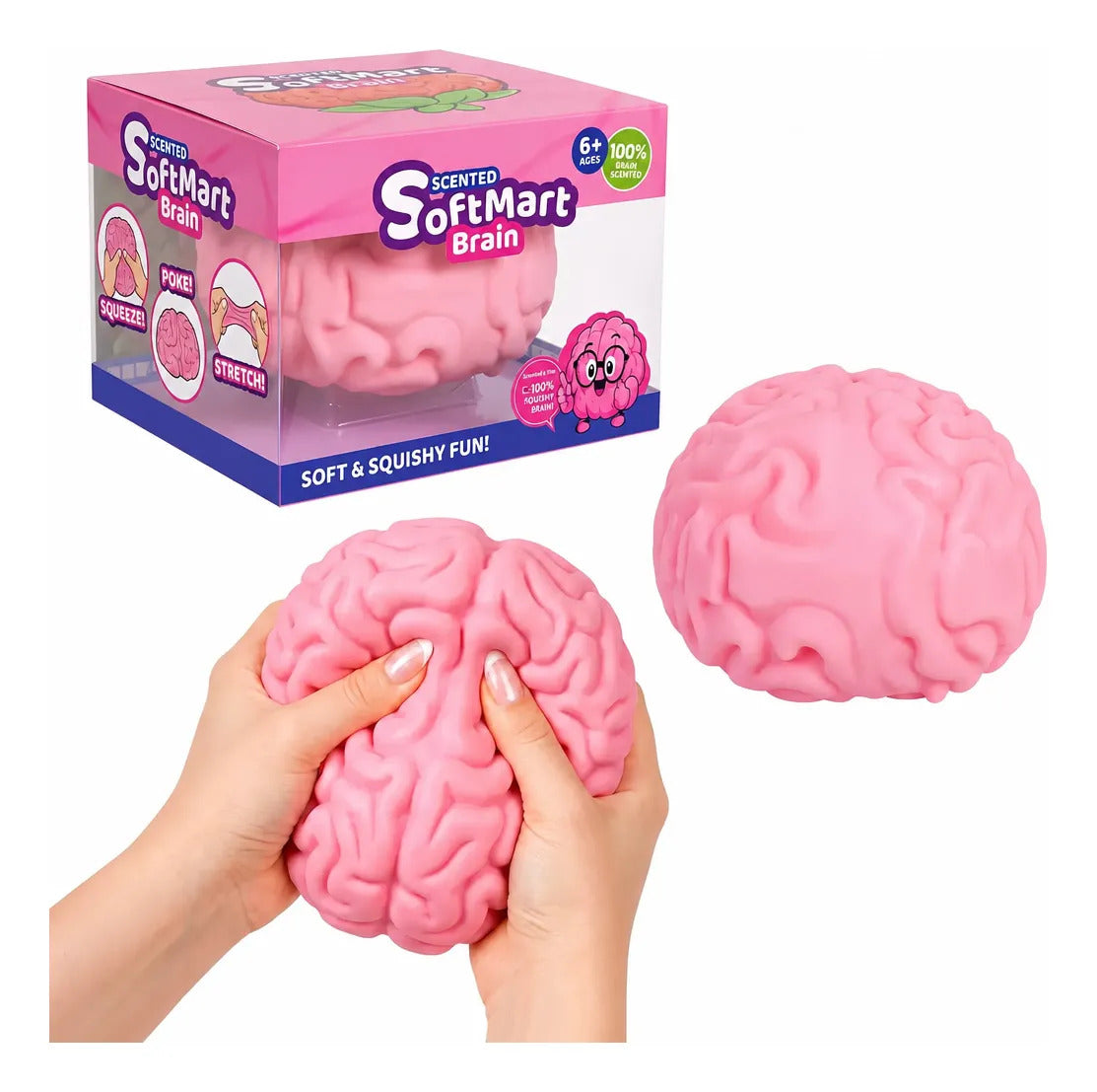 Squishy Cerebro Grande Antiestres Rosa