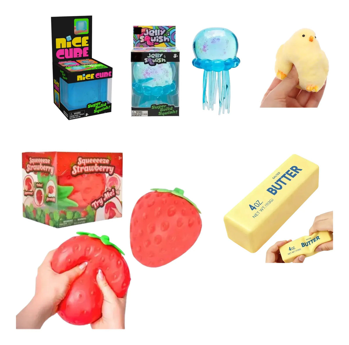 Pack Squishy X5 Mixto Sorpresa Ninos